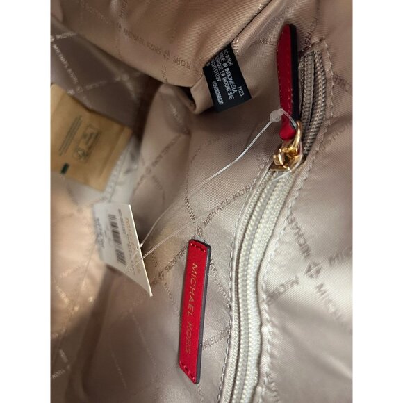 Michael Kors duffle bag satchel jet set travel purse MK signature bright red mlt - Picture 7 of 8